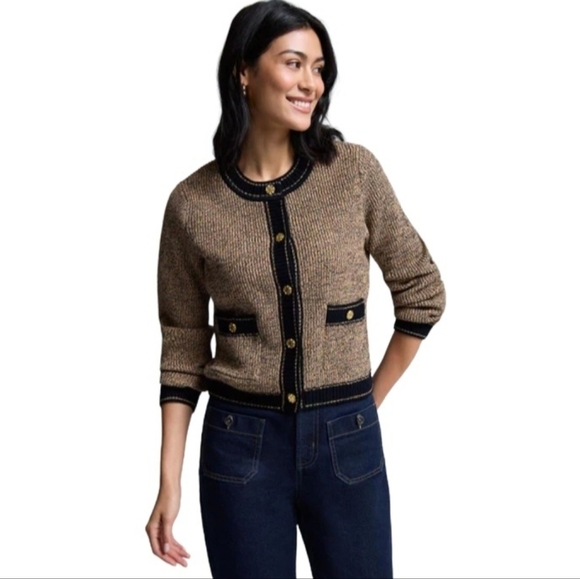 Suzy Shier Sweaters - NWT SUZY SHIER Tweed-inspired Knit Button-Up Cardigan - Size XXL
